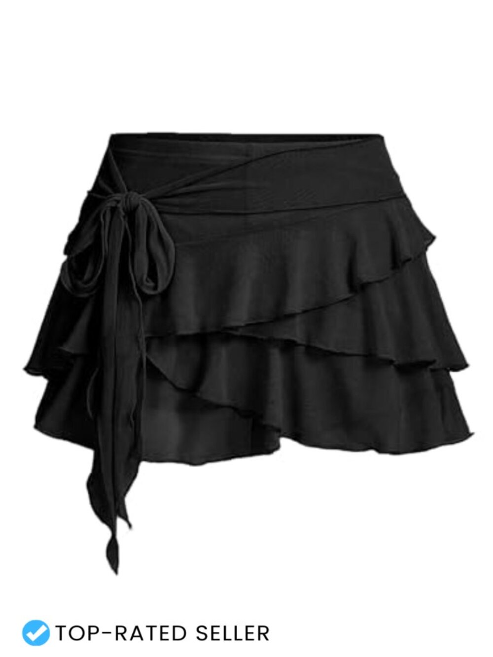 Y2K Ruffle Mini Skort Mesh Pleated Flowy with Shorts